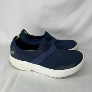 Oofos OOmg Eezee Low Mesh Womens Size 7 Navy Blue Recovery Slip On Casual Shoes